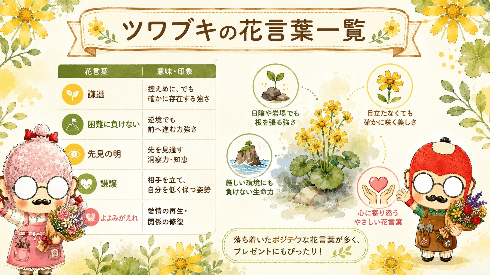 ツワブキの花言葉一覧