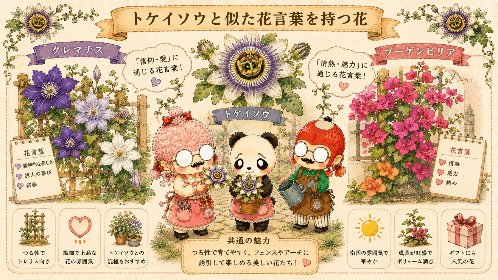 トケイソウと似た花言葉を持つ花