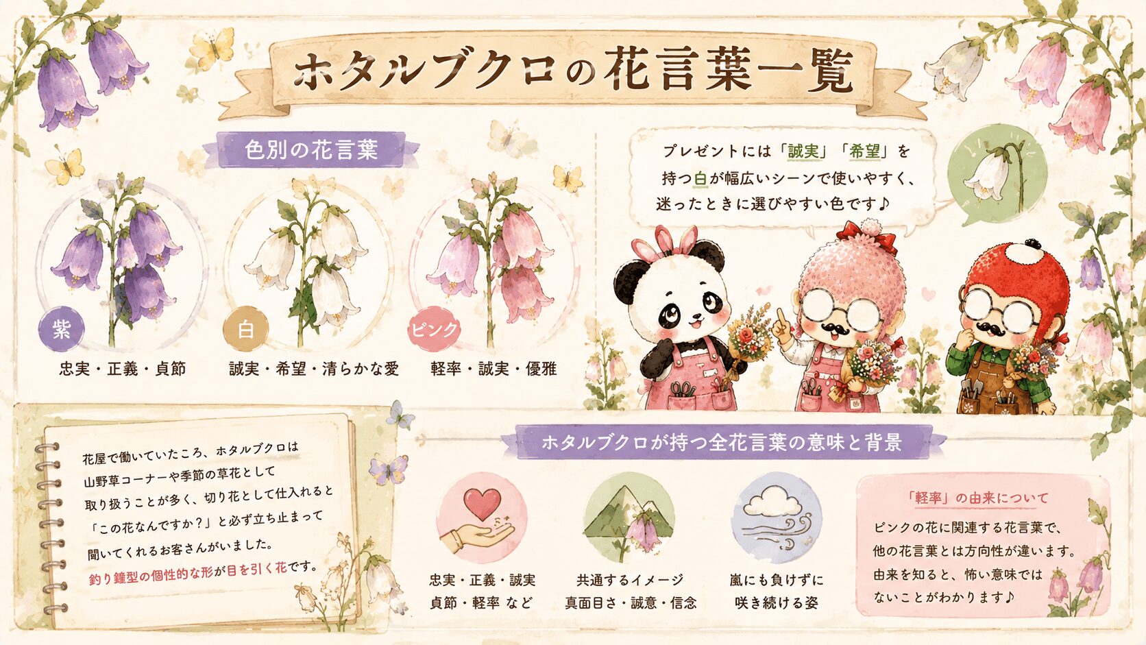 ホタルブクロの花言葉一覧