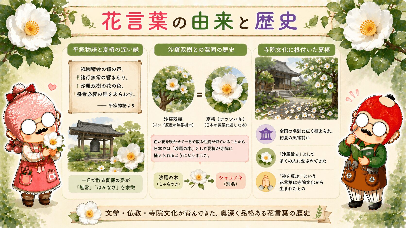 夏椿の花言葉の由来