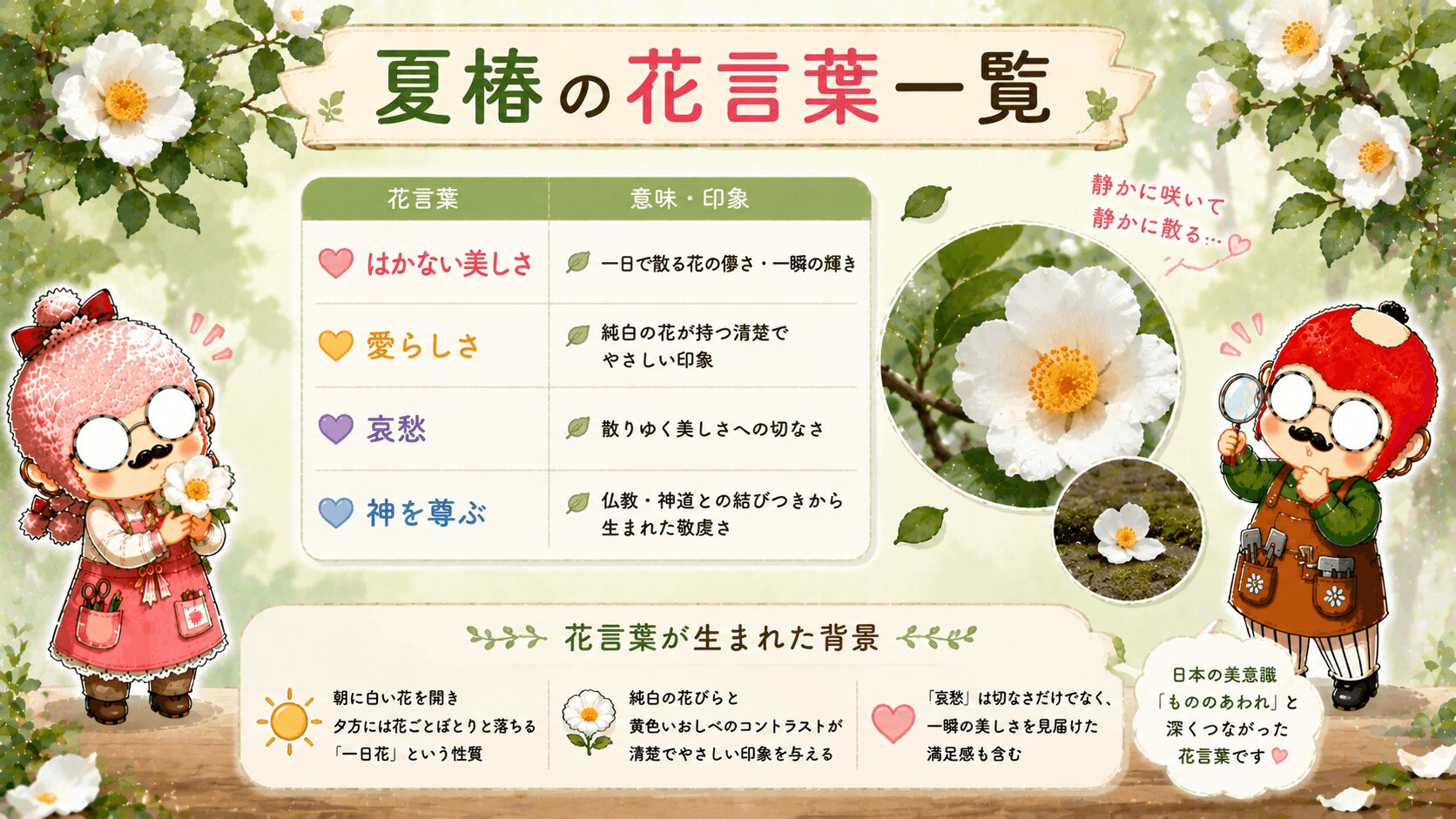 夏椿の花言葉一覧