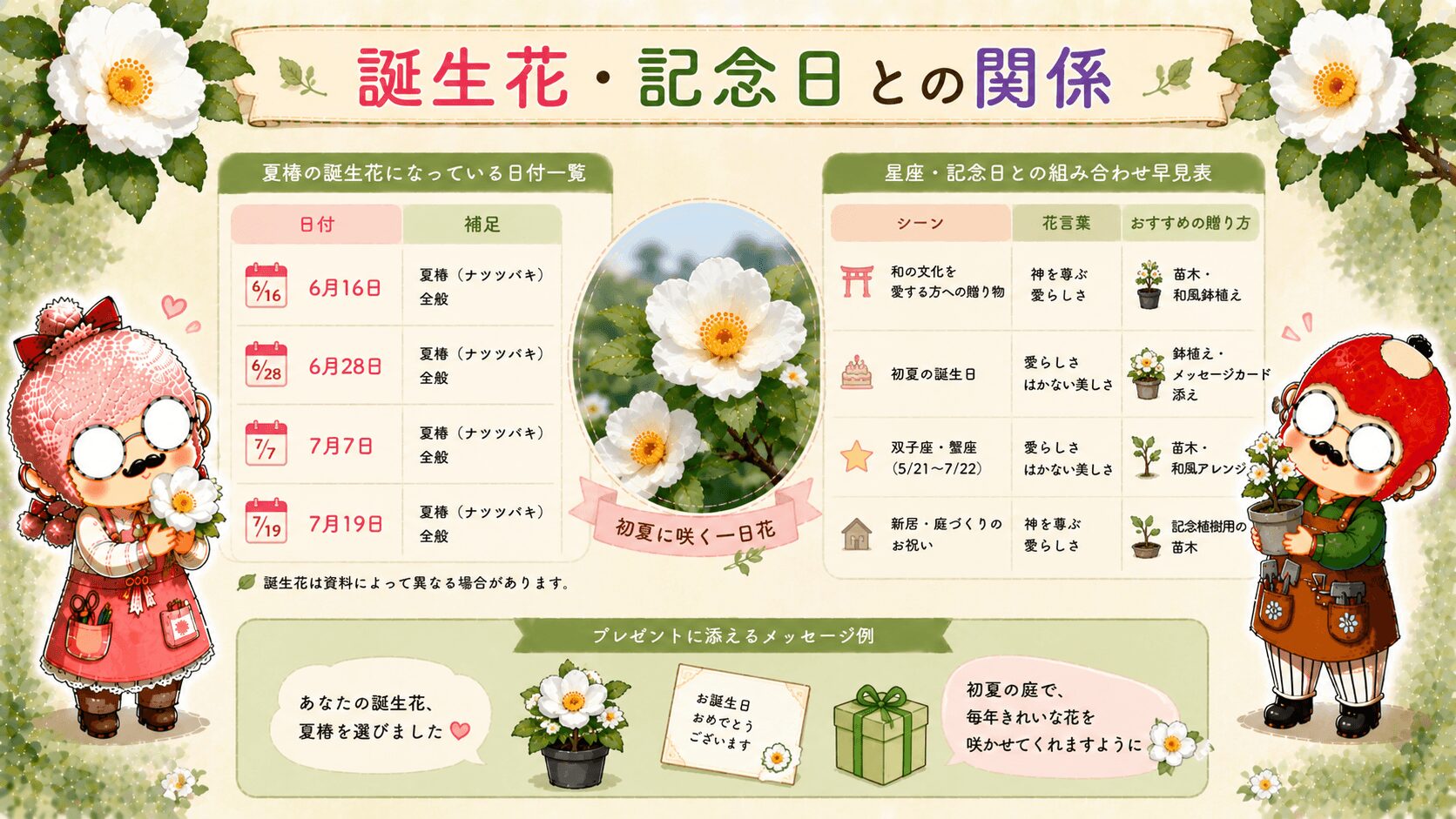 夏椿の誕生花