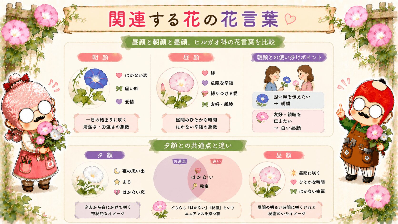昼顔に関連する花の花言葉