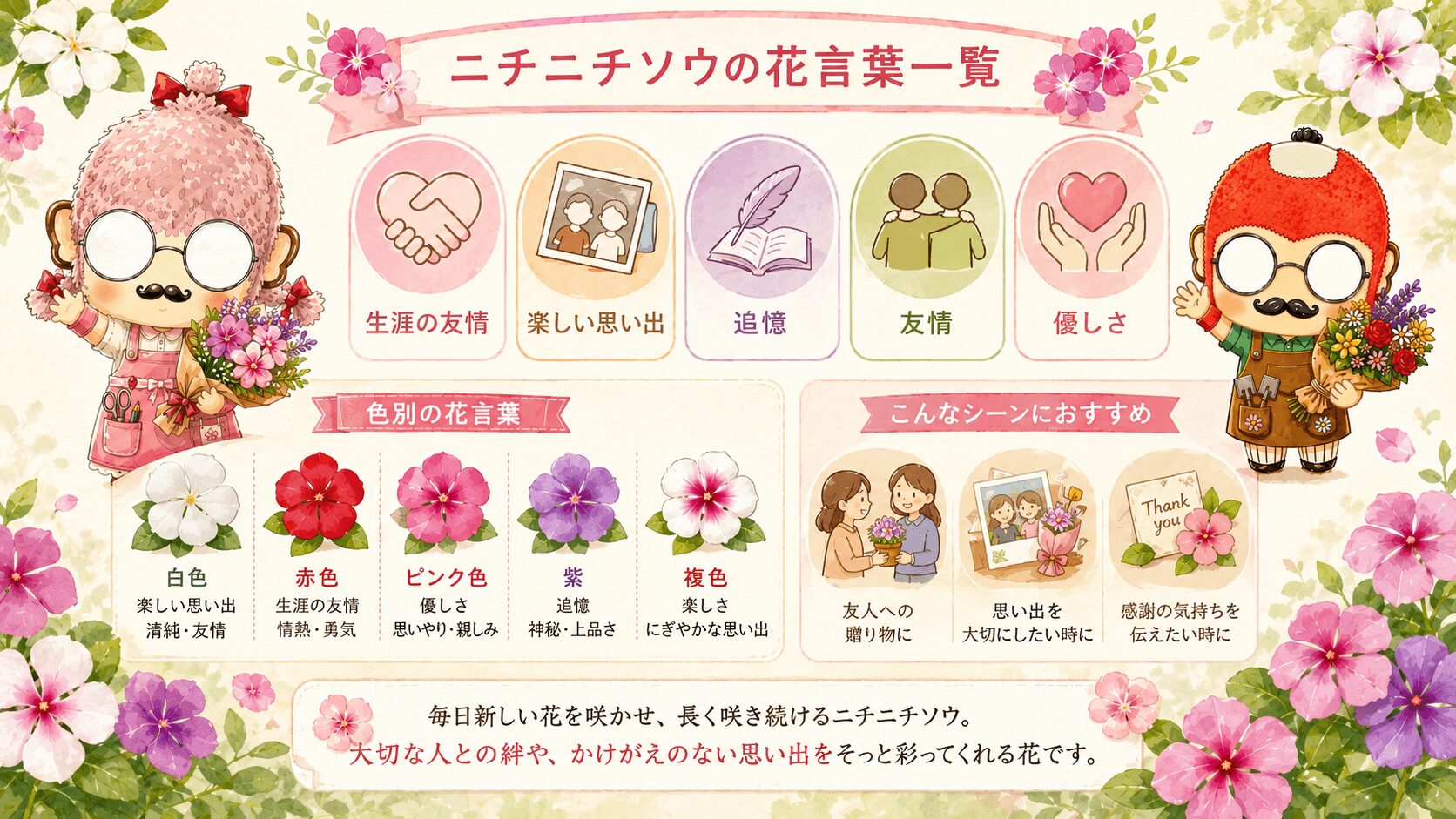 ニチニチソウの花言葉一覧