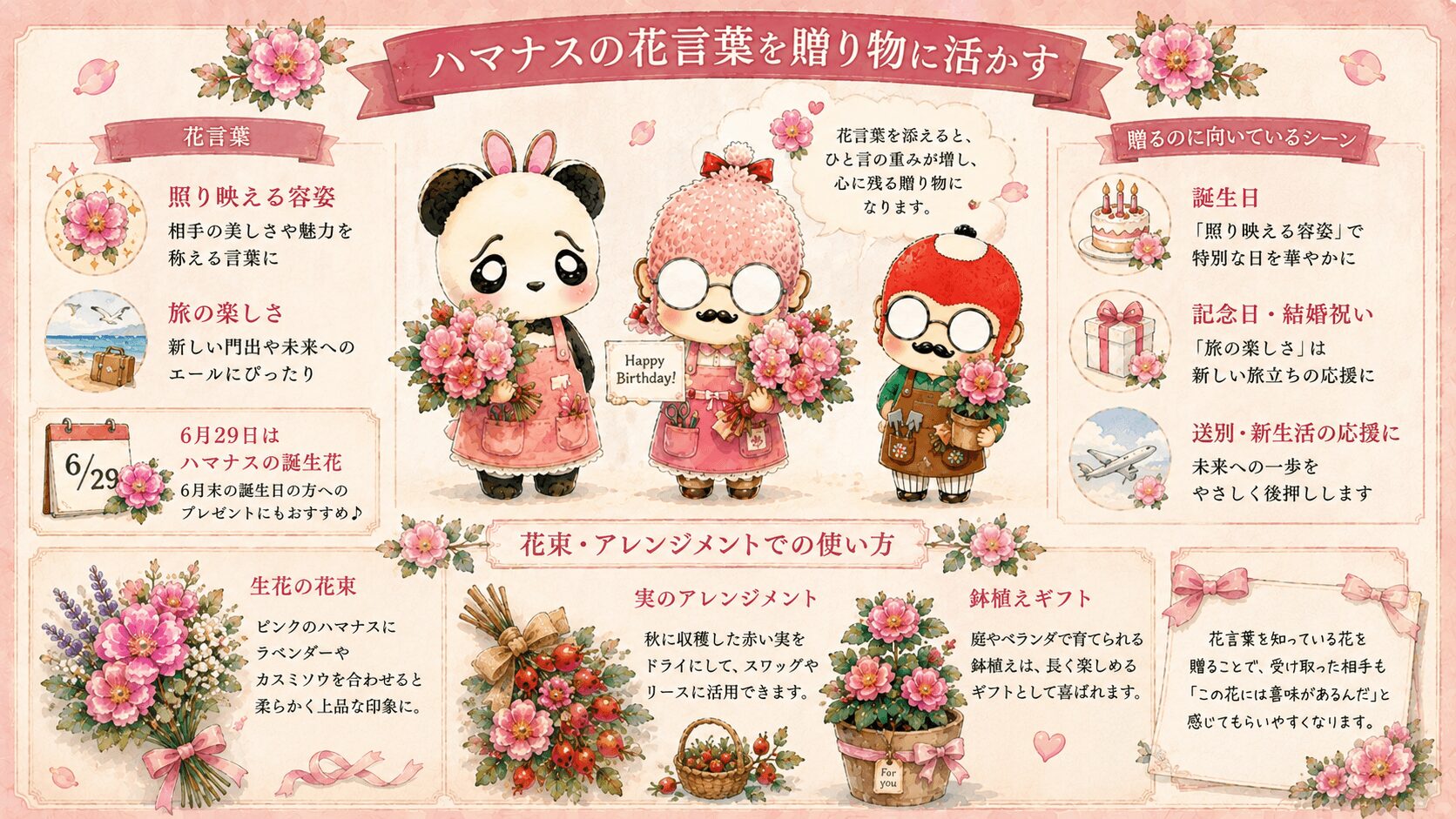 ハマナスの花言葉と贈り物