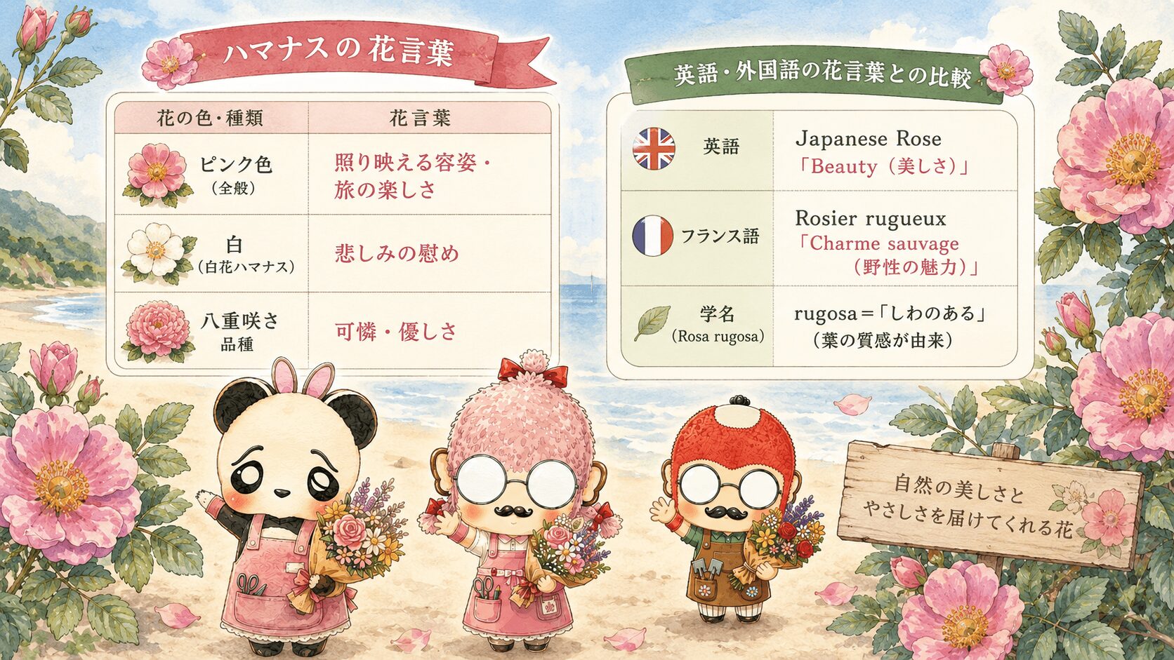 ハマナスの花言葉一覧