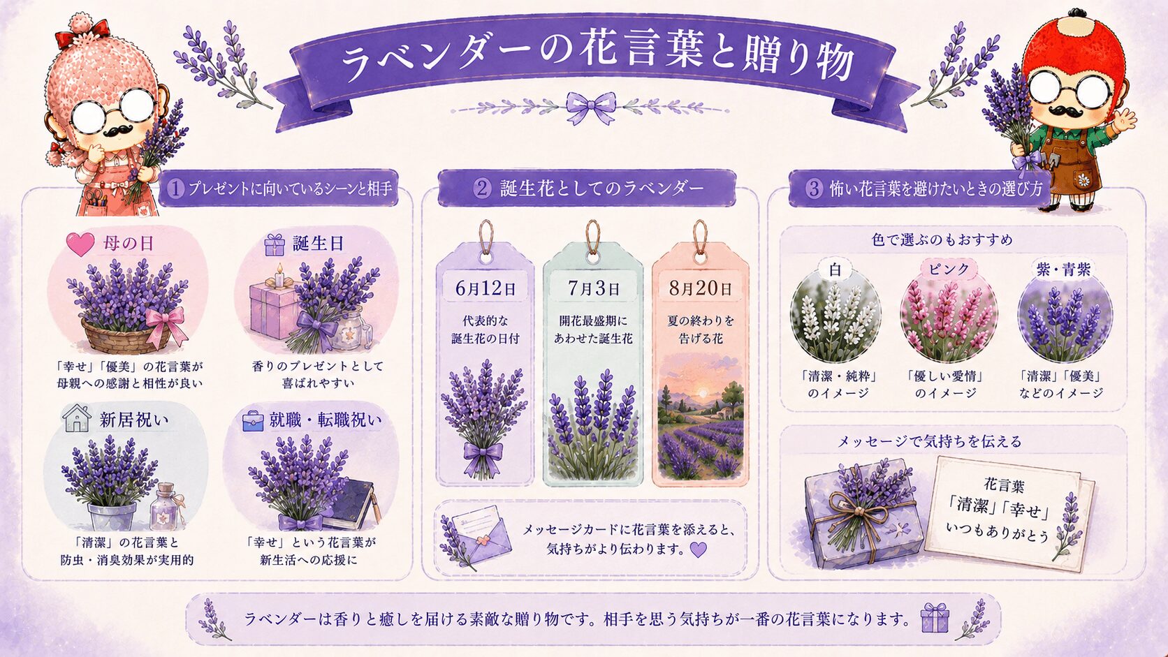 ラベンダーの花言葉と贈り物