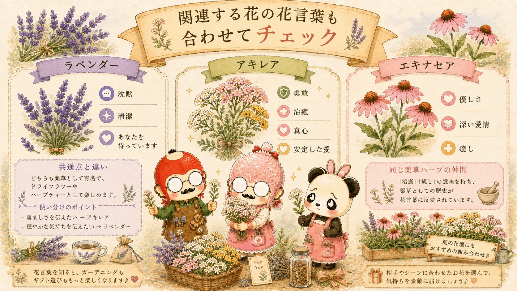 アキレアの花言葉に関連する花