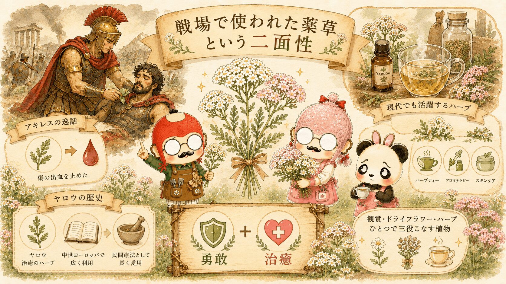 アキレアは戦場で使われた薬草