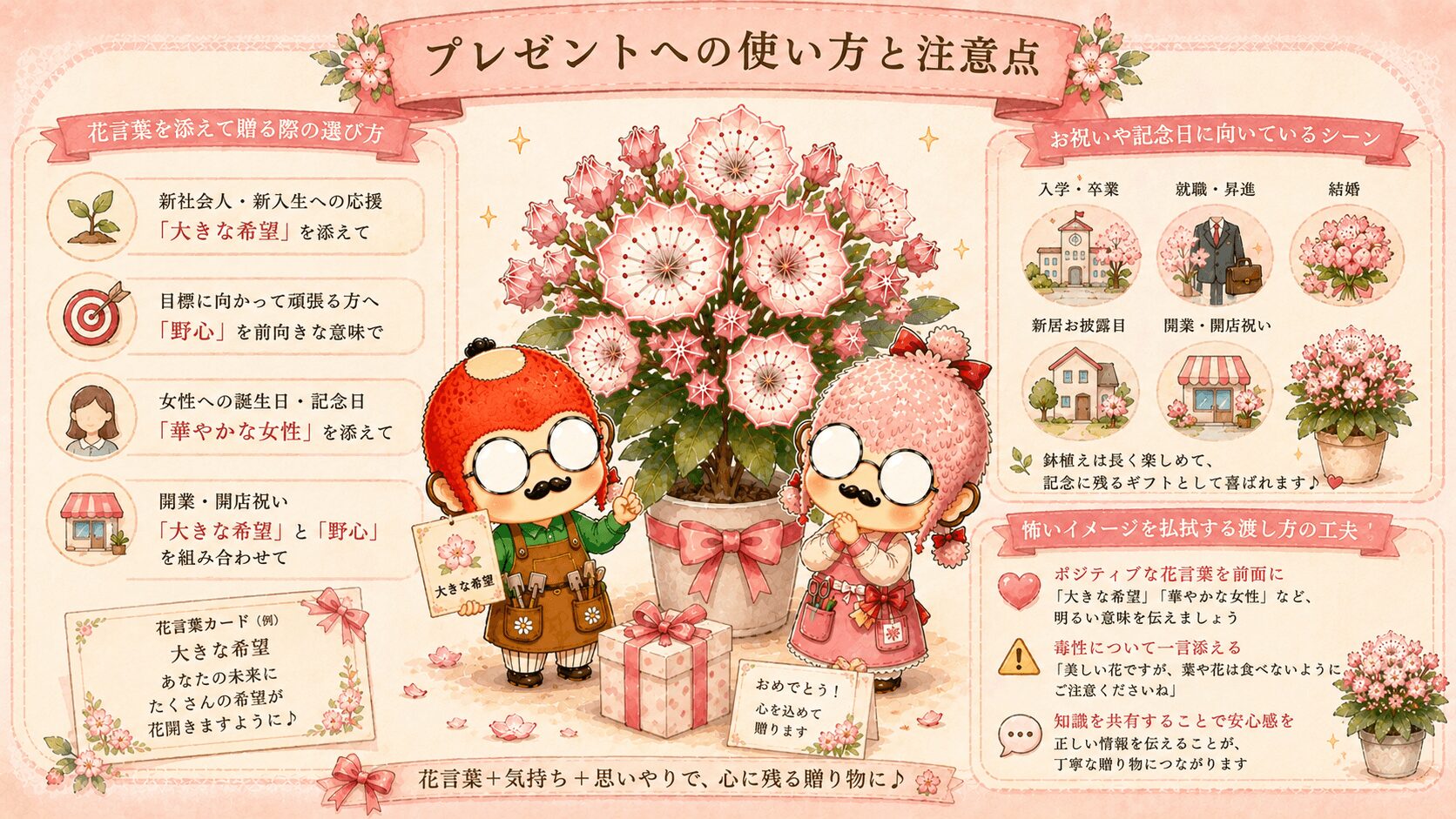 カルミアのプレゼントの使い方