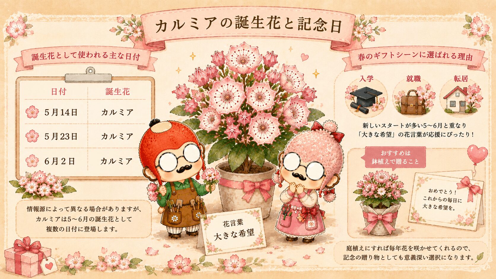 カルミアの誕生花と記念日