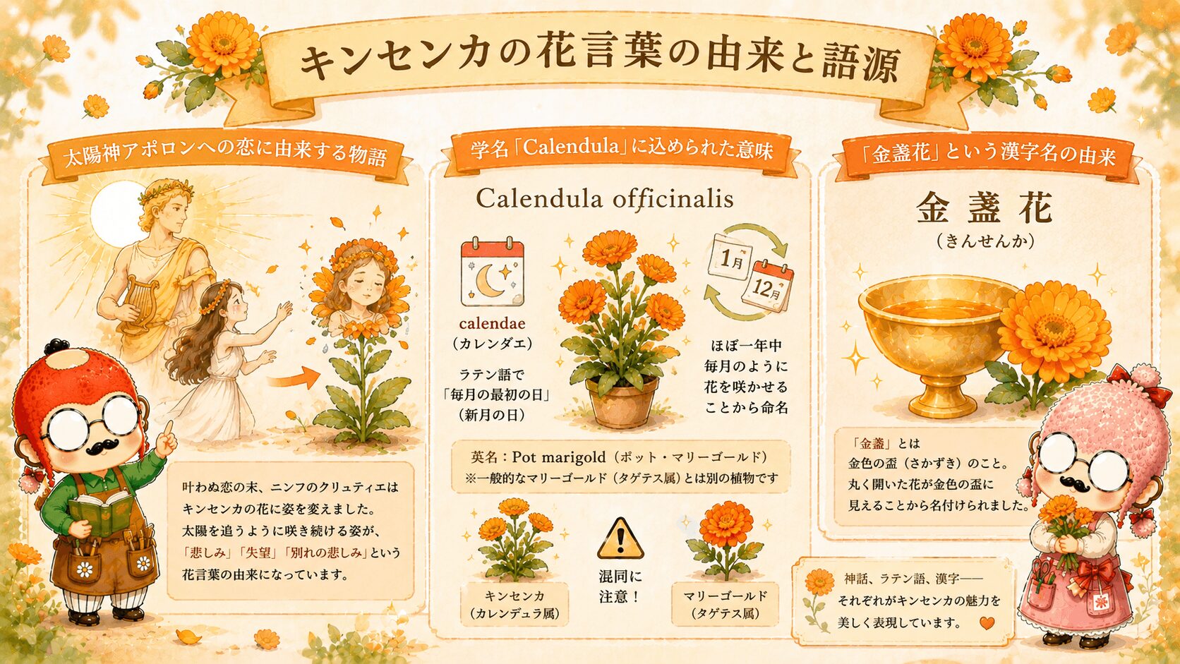 キンセンカの花言葉の由来