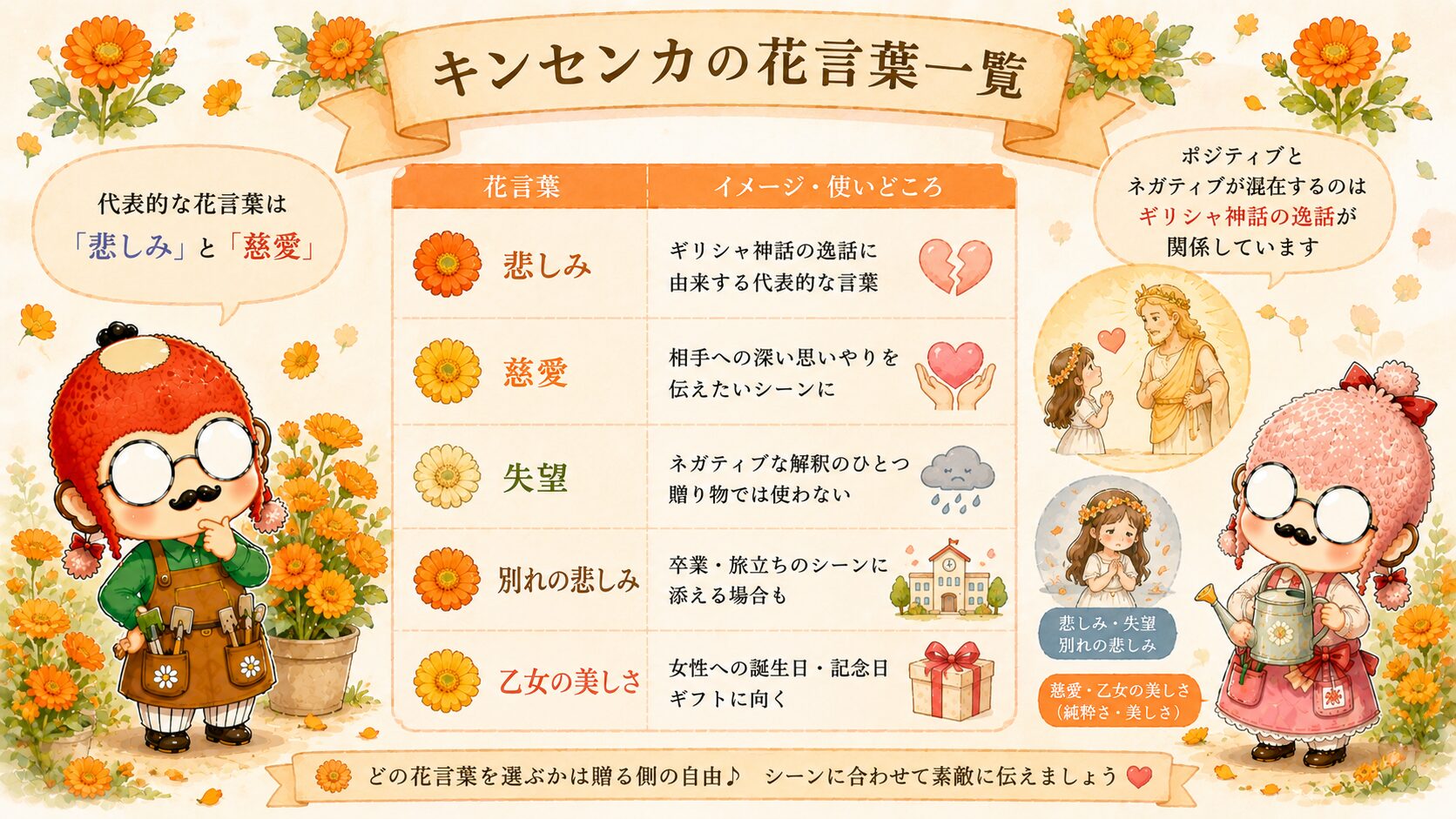 キンセンカの花言葉一覧