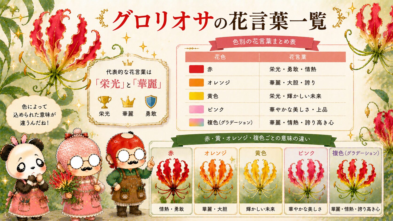 グロリオサの花言葉一覧