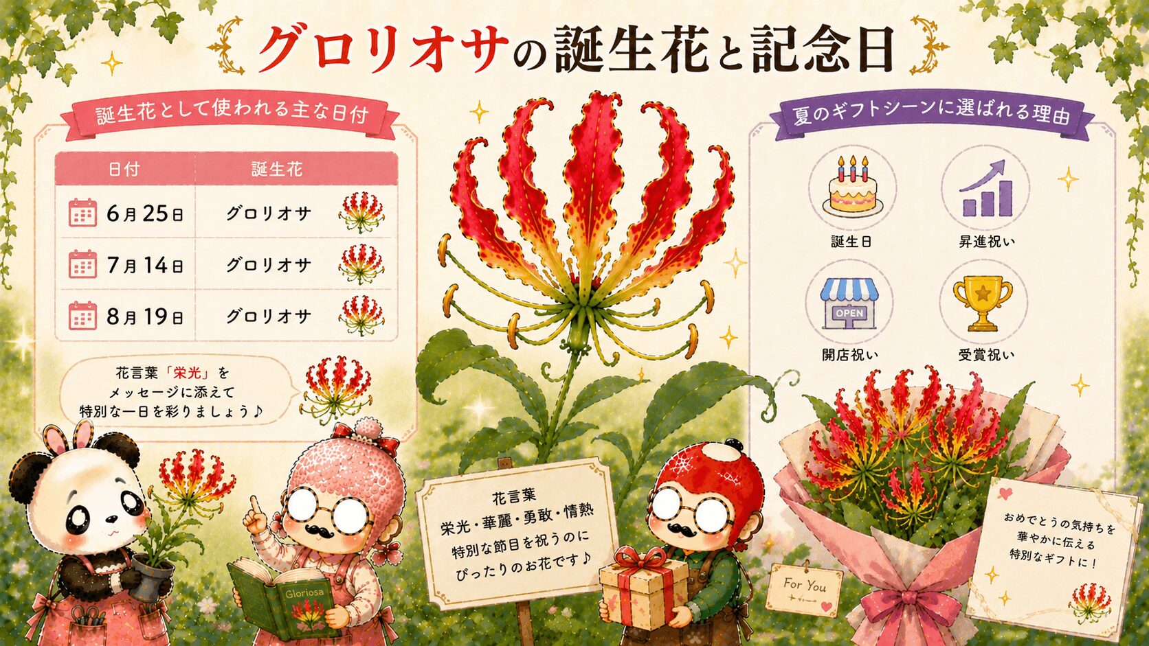 グロリオサの誕生花