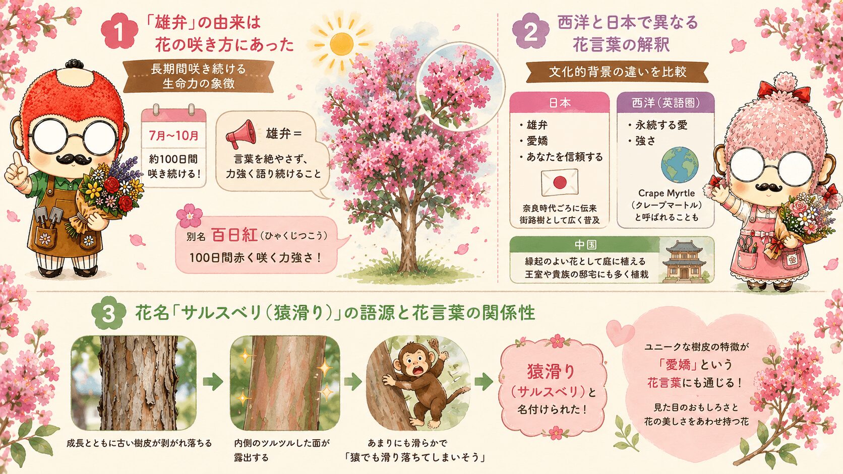 サルスベリの花言葉の由来を解説