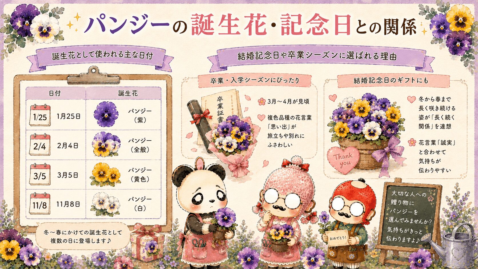パンジーと誕生花