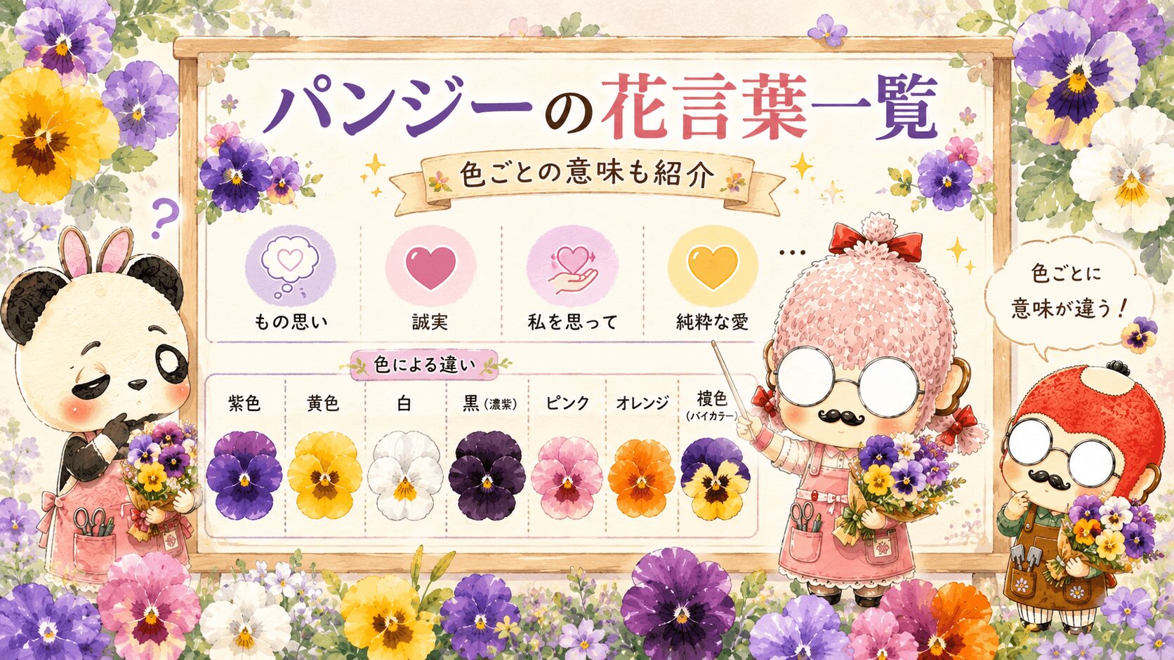 パンジーの花言葉一覧