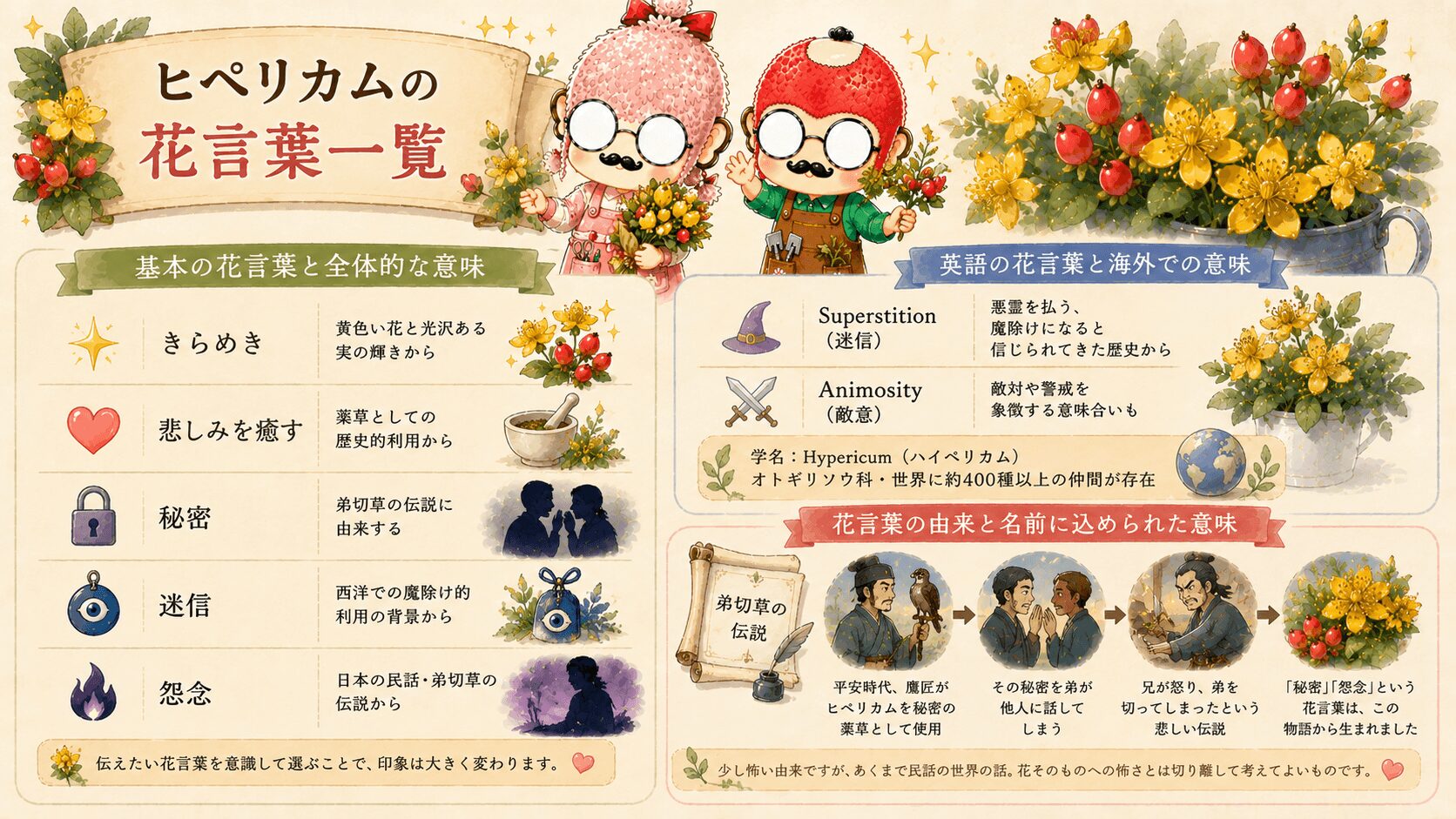 ヒペリカムの花言葉一覧