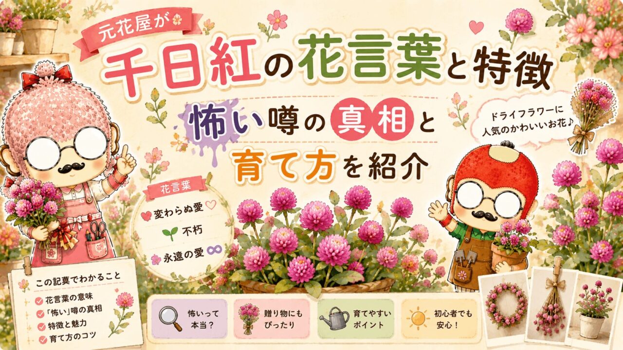 千日紅の花言葉と特徴|元花屋が怖い噂の真相と育て方を紹介