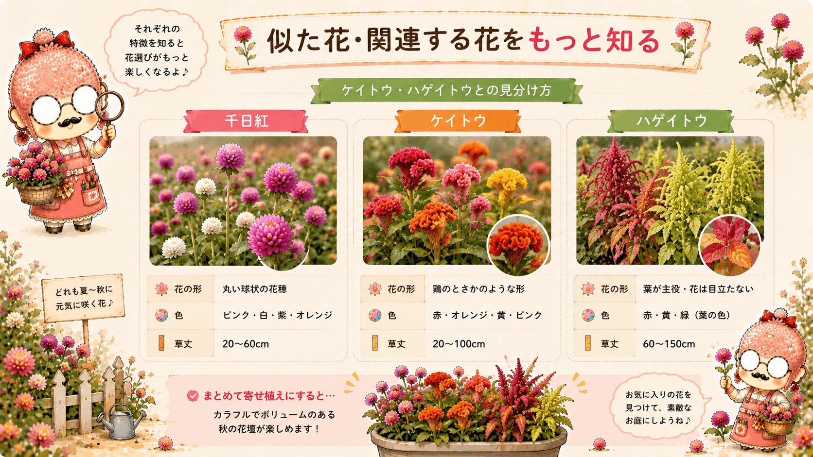 千日紅の花言葉に似た花