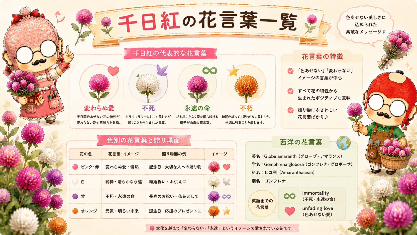 千日紅の花言葉一覧