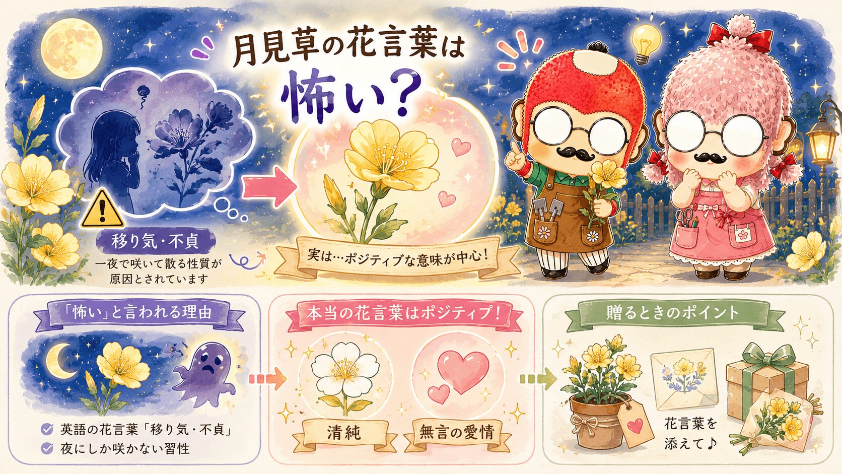月見草の花言葉は怖い？