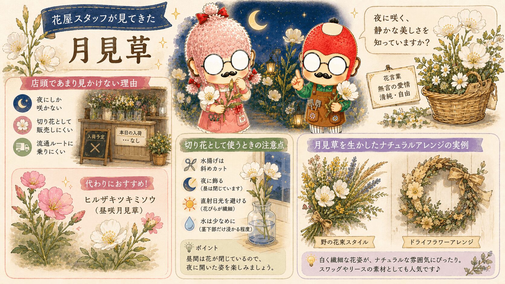 花屋スタッフが見てきた月見草