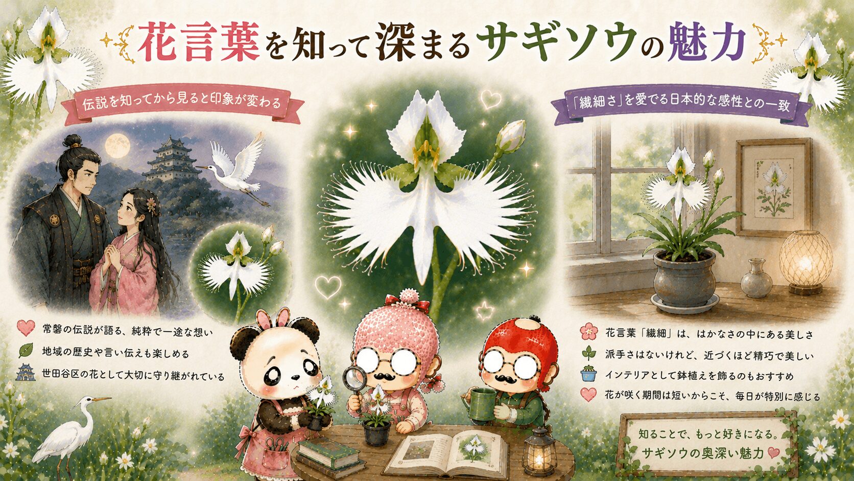 花言葉を知って深まるサギソウの魅力
