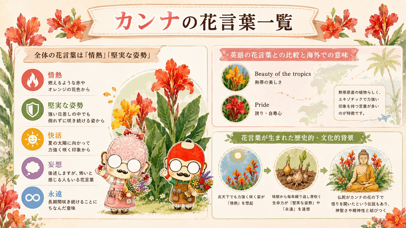 カンナの花言葉一覧