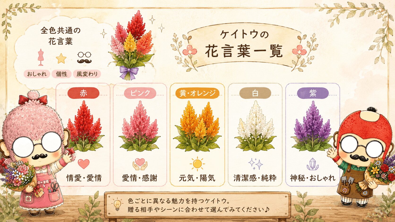 ケイトウの花言葉一覧