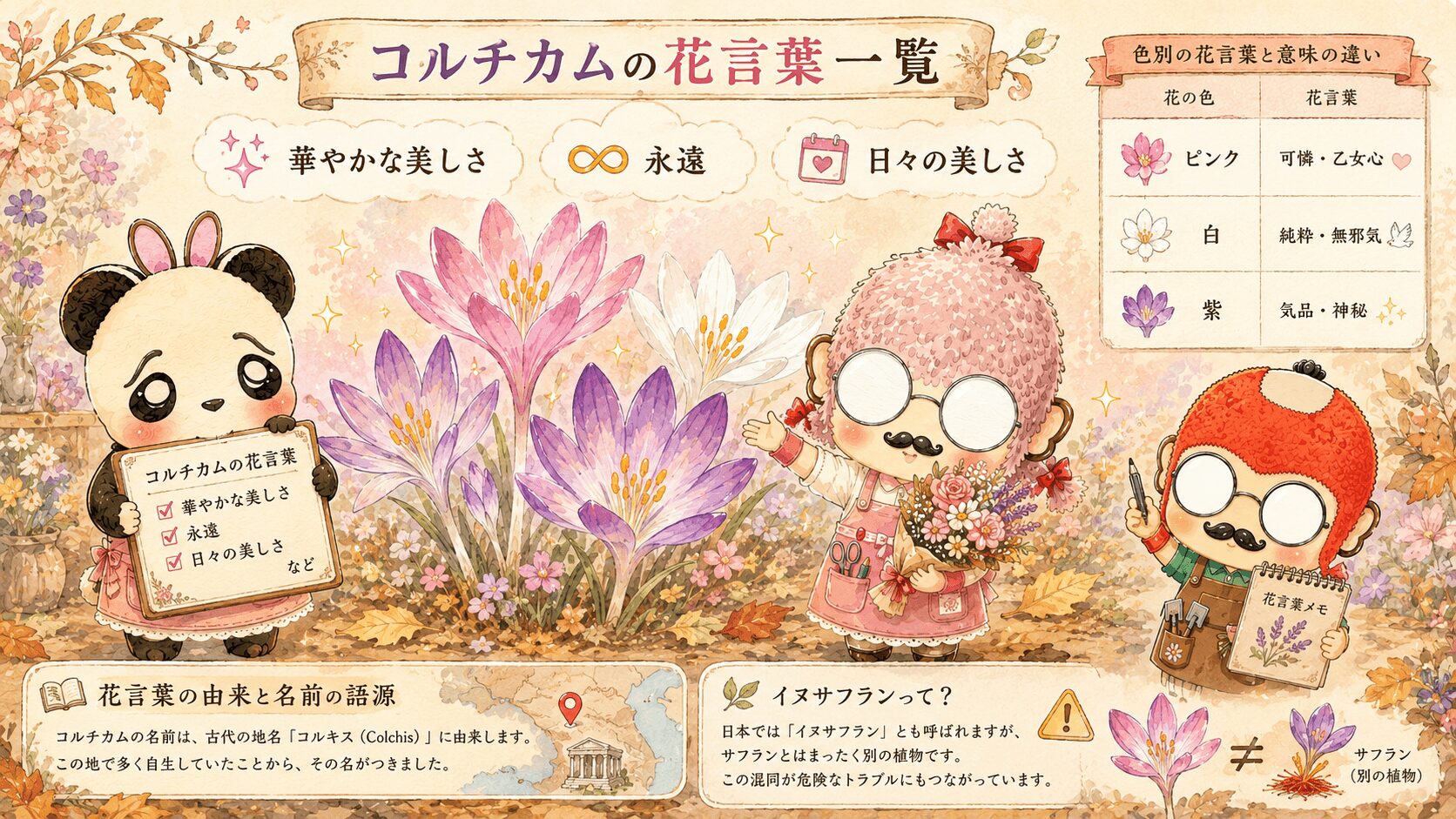 コルチカムの花言葉一覧