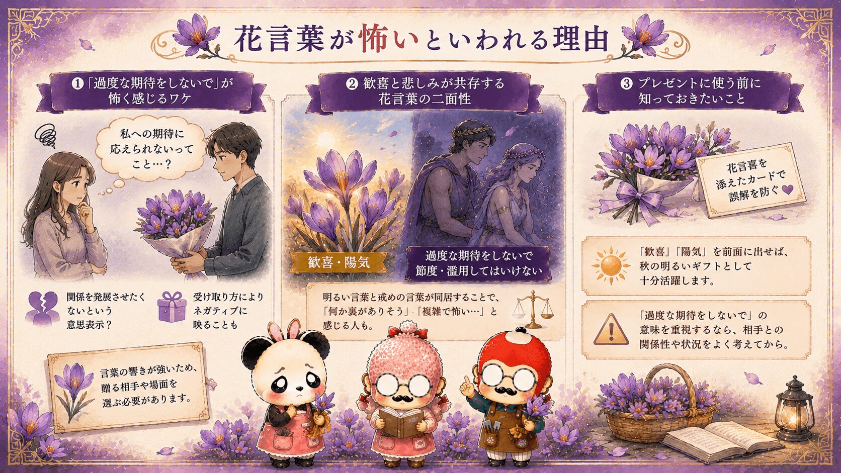 サフランの花言葉は怖いのか
