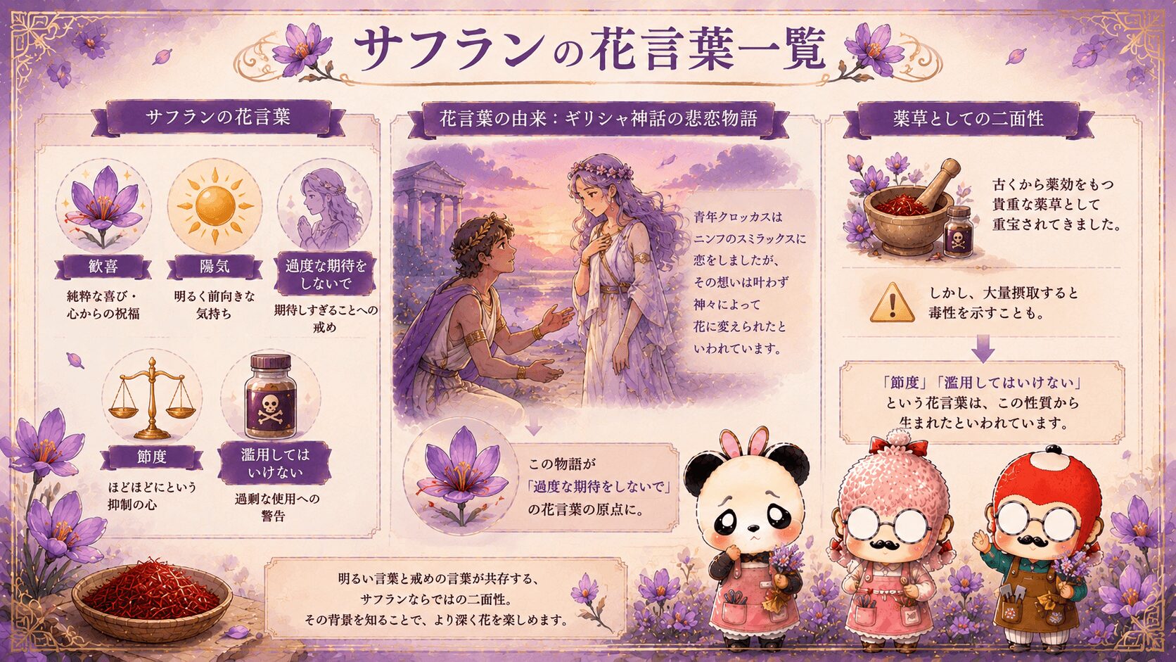 サフランの花言葉一覧