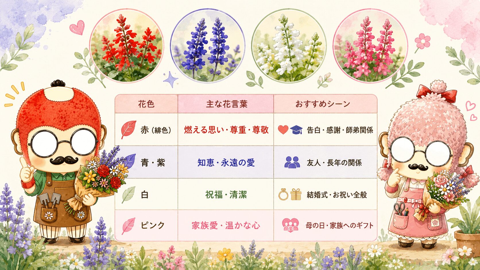 サルビアの花言葉一覧