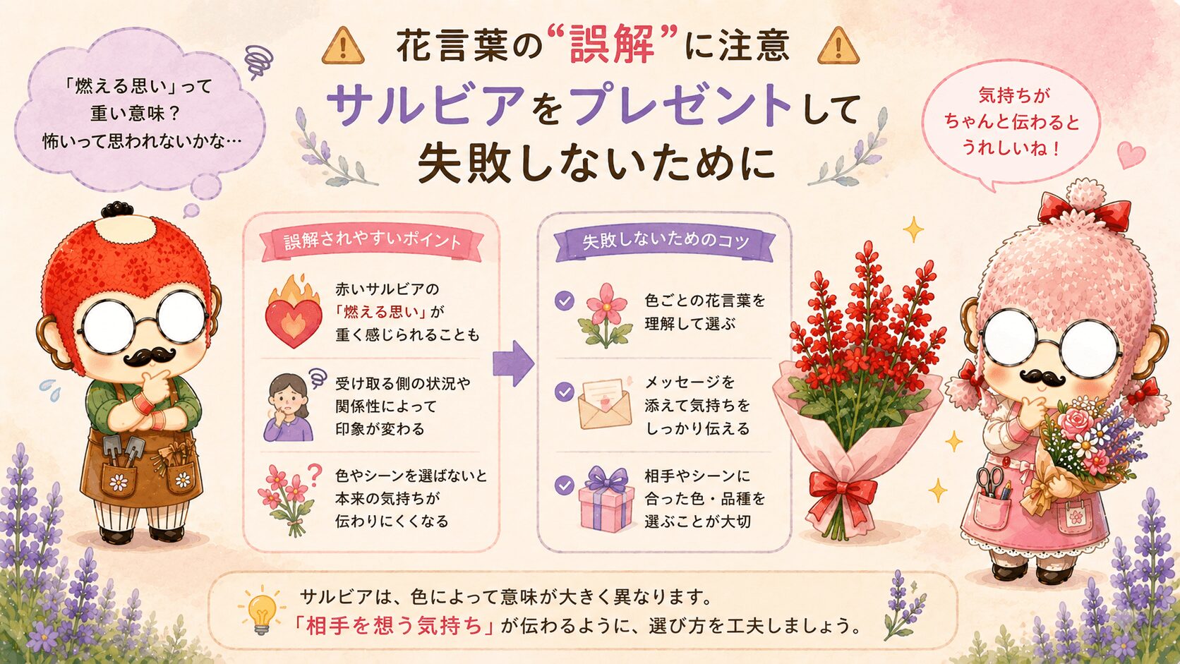 サルビアをプレゼントする時に失敗しないために