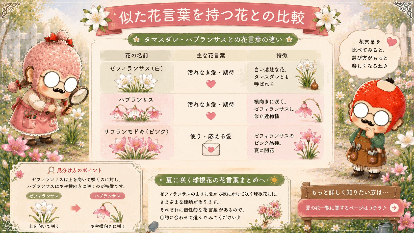 ゼフィランサスの花言葉と似ている花