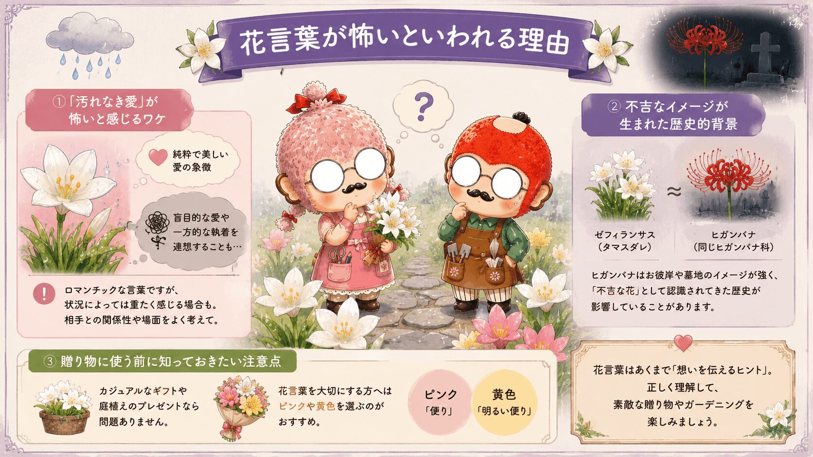ゼフィランサスの花言葉は怖い？