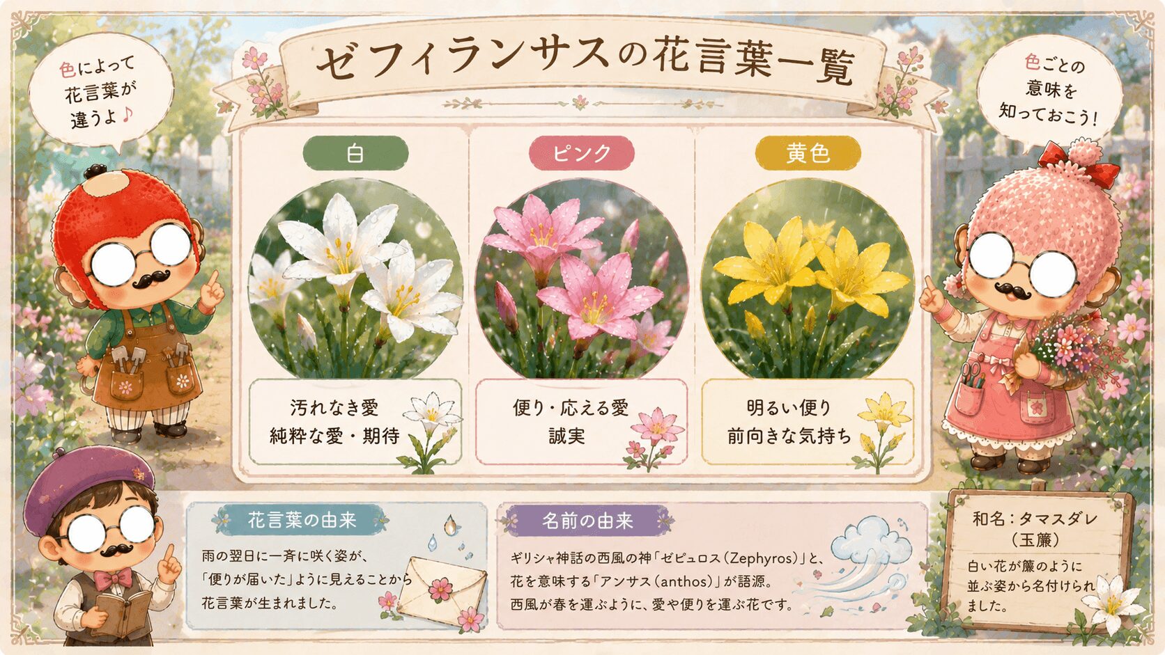 ゼフィランサスの花言葉一覧