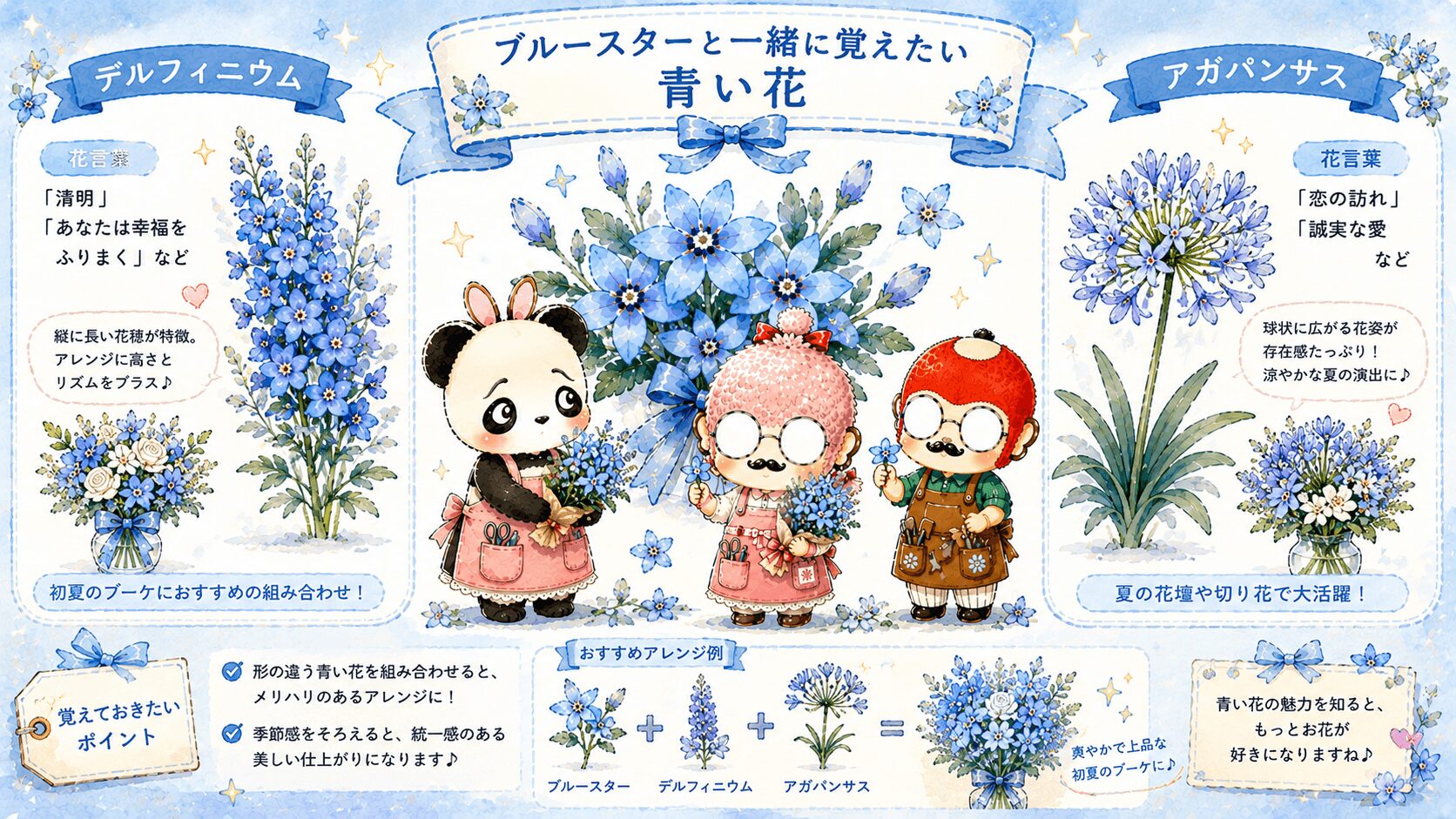 ブルースターと青い花