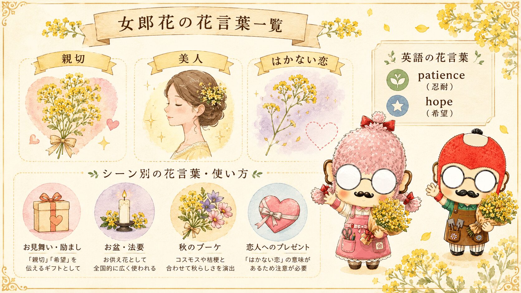女郎花の花言葉一覧
