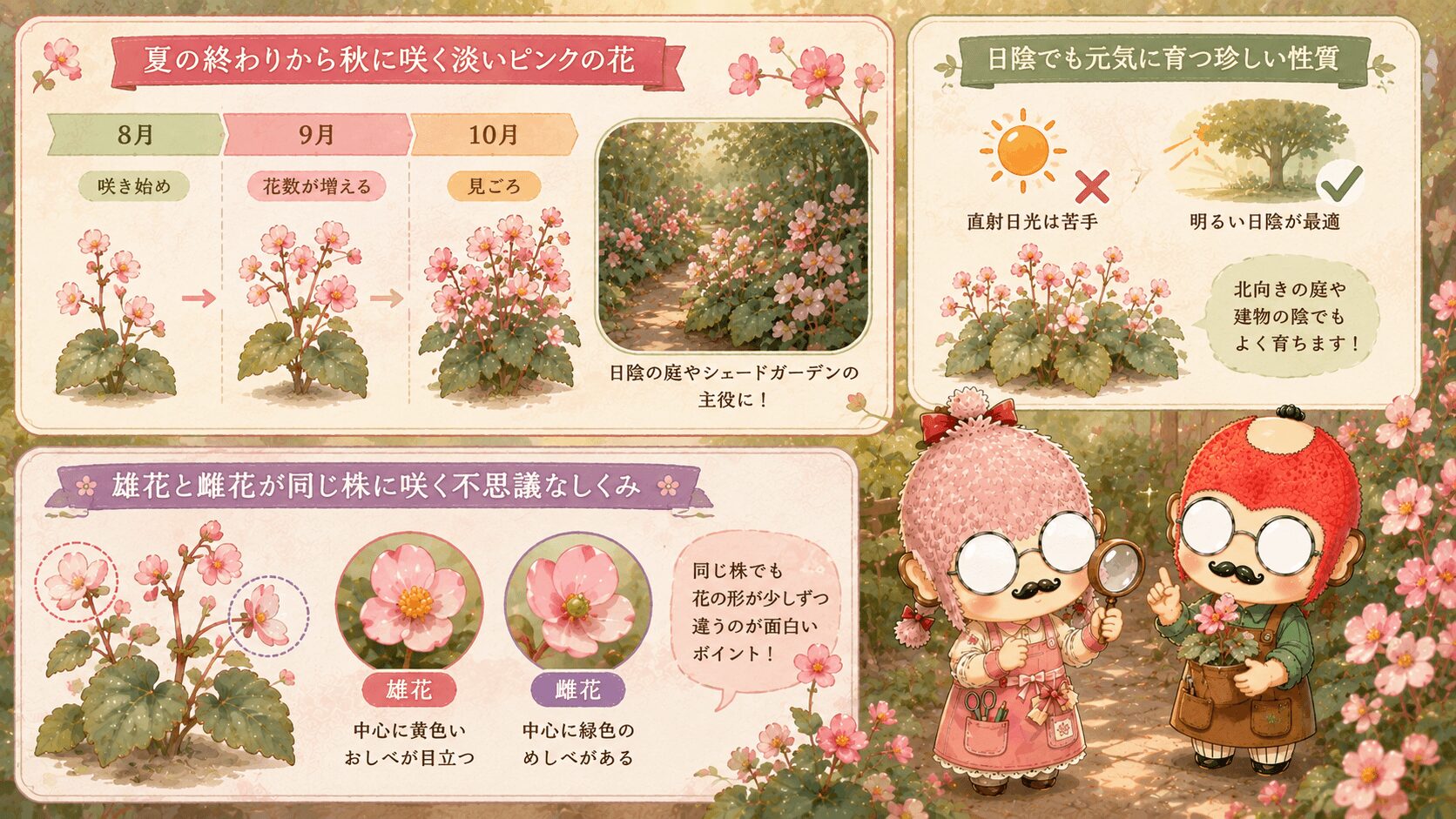 秋海棠の特徴と開花時期