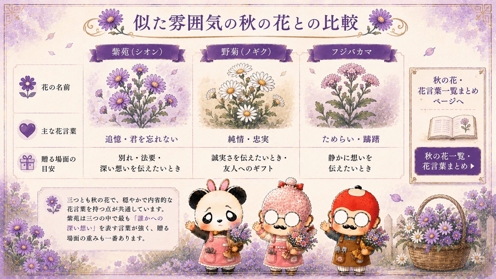 紫苑の花言葉と似た花