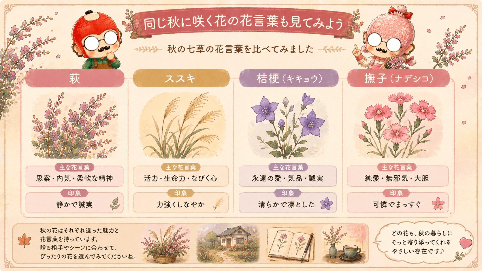 萩と同じ季節に咲く花の花言葉