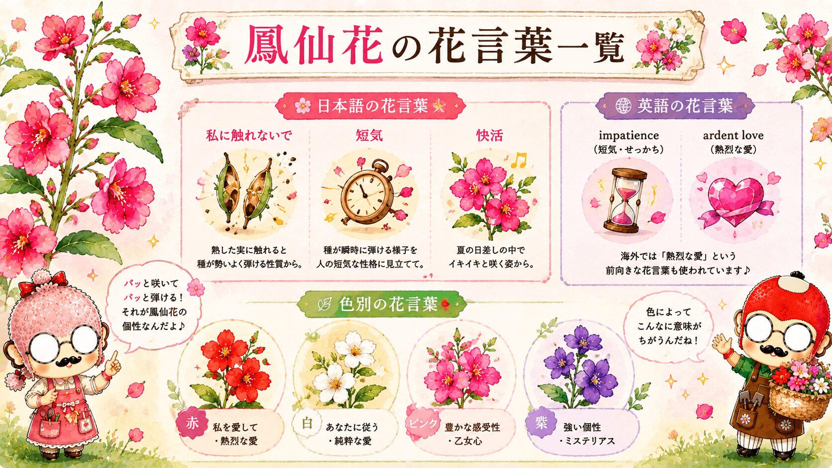 鳳仙花の花言葉一覧