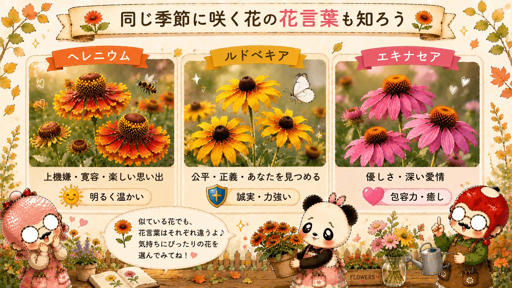 ヘレニウムと同じ季節に咲く花