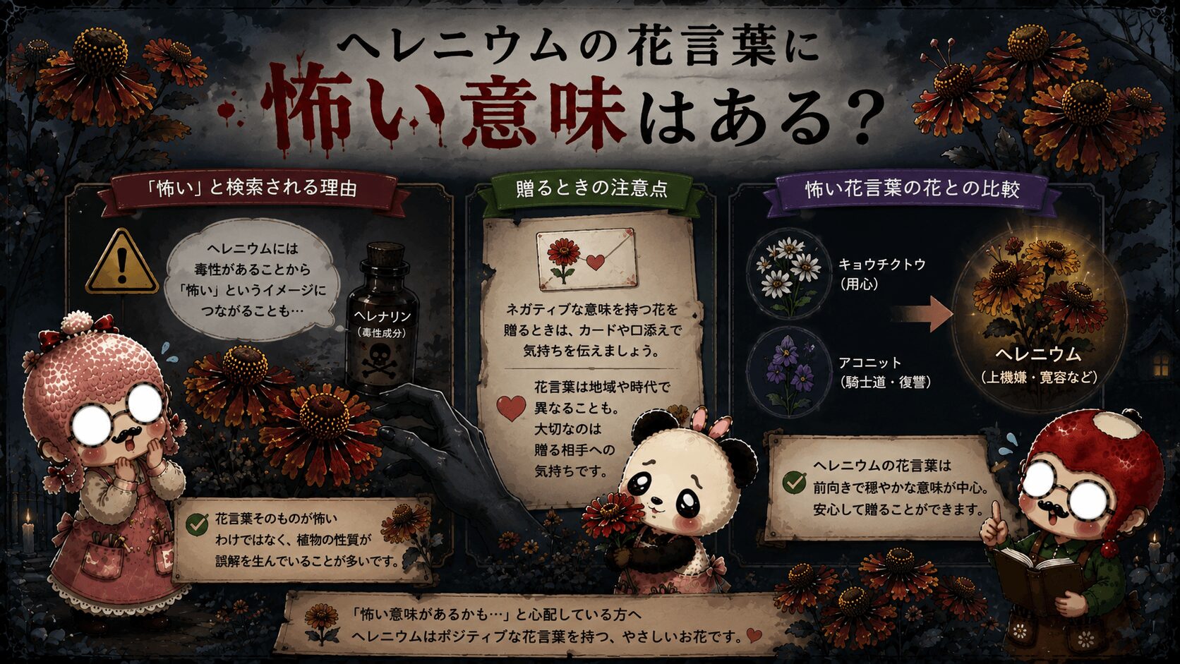 ヘレニウムの花言葉は怖い？