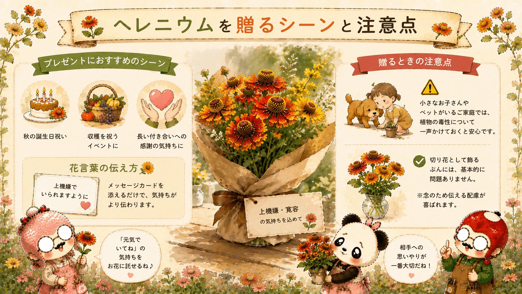 ヘレニウムを贈るシーン