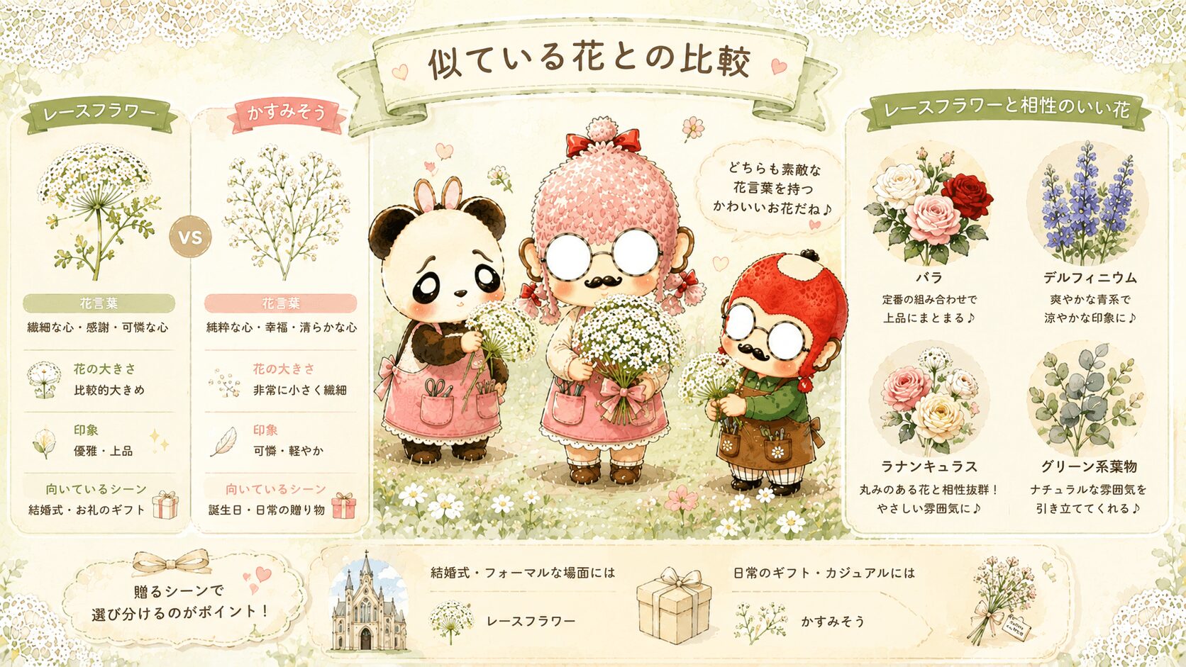 レースフラワーの花言葉に関する花