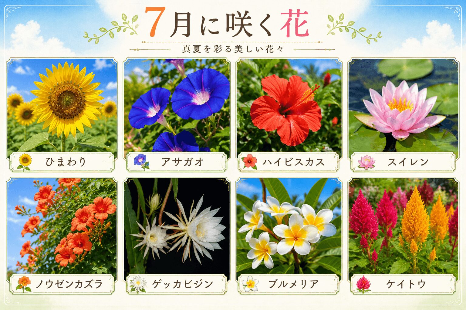 ７月に咲く花々